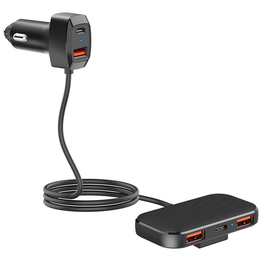 60w Car Fast Charger 5-Port Multi-function Extension Cable - Premium Car Chargers from Rapidvehicles - Just $49.99! Shop now at Rapidvehicles