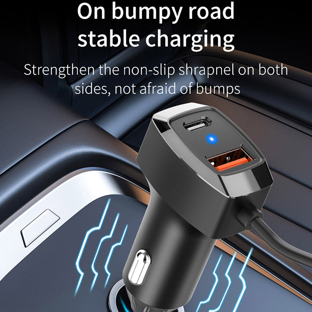 60w Car Fast Charger 5-Port Multi-function Extension Cable Intelligent Expansion Charging Device Black SC02M - Premium Car Chargers from Rapidvehicles - Just $36.99! Shop now at Rapidvehicles