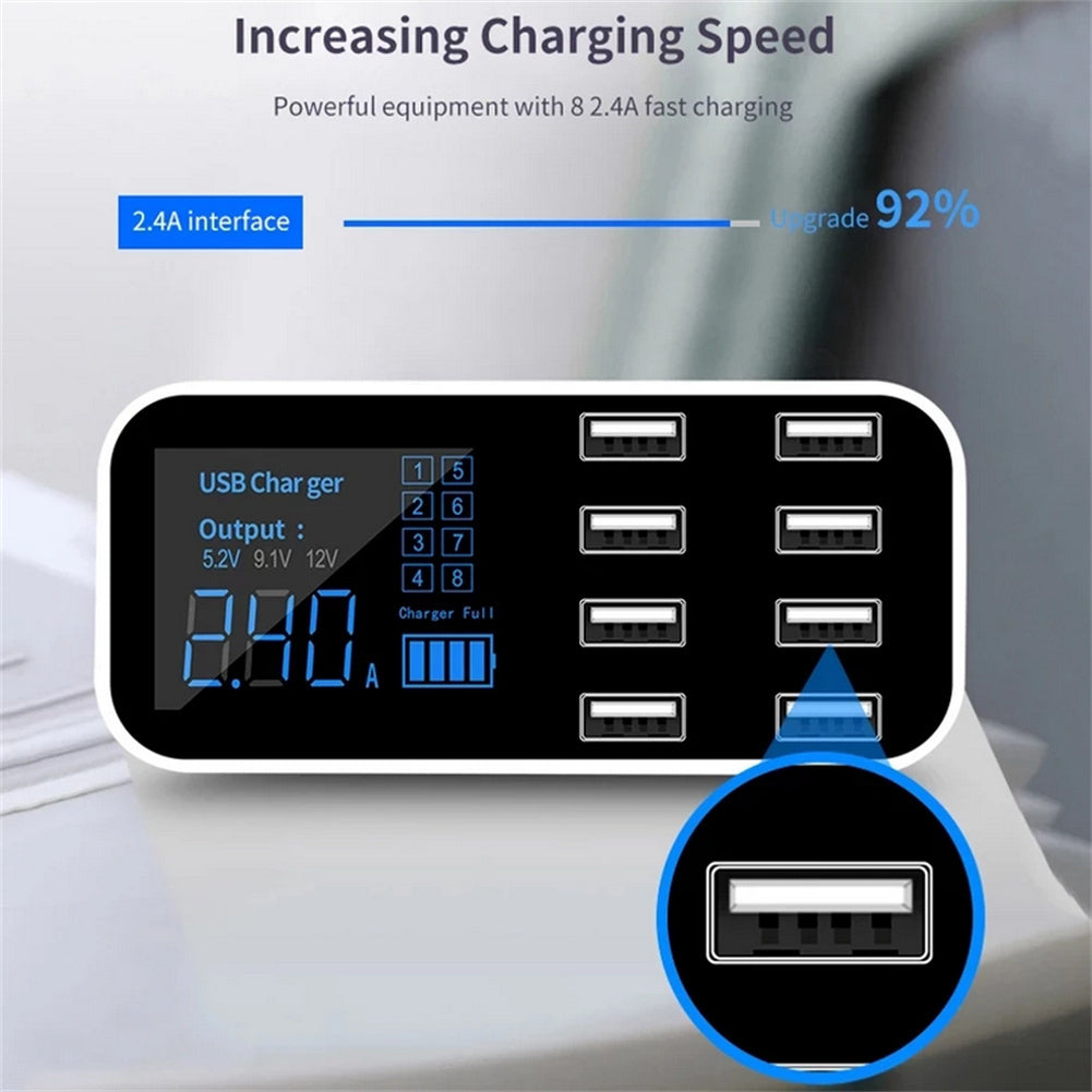 8-port Output Usb Car Charger 12v-24v Led Digital Display Ultra-thin Fast Charger black - Premium Car Chargers from Rapidvehicles - Just $32.99! Shop now at Rapidvehicles