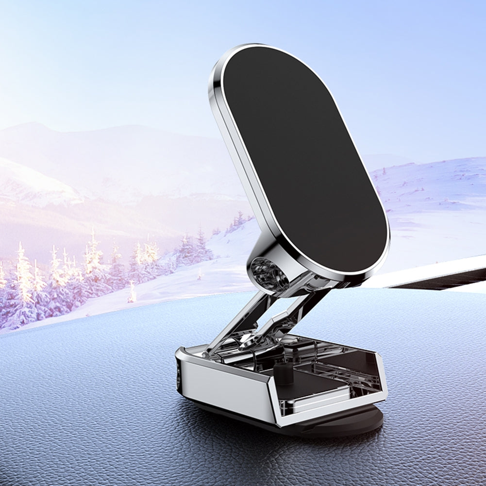 Folding Car Mobile Phone Bracket Base Strong Magnetic Suction 360 Degree Rotating Adjustable Height Air Outlet Navigation Holder (Black Gray) - Premium Car Mounts & Holders from Rapidvehicles - Just $17.99! Shop now at Rapidvehicles