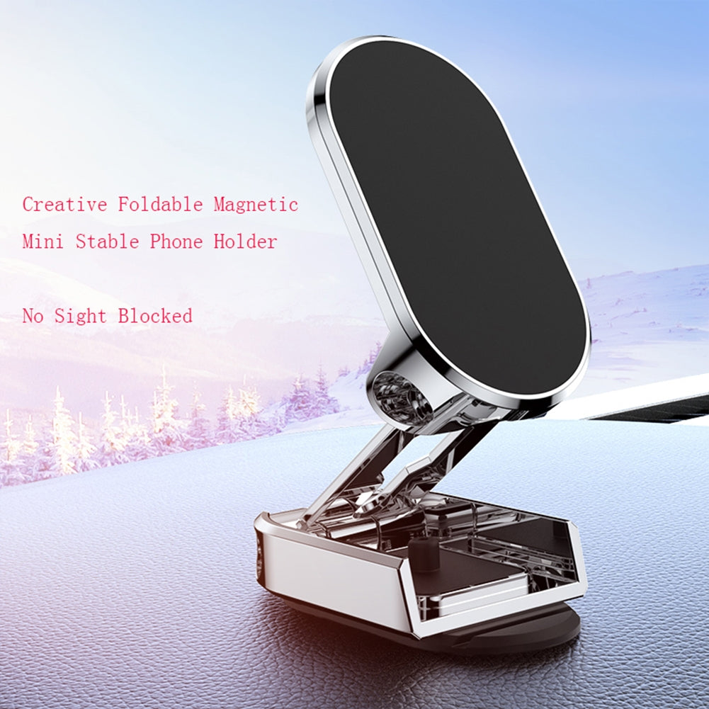 Folding Car Mobile Phone Bracket Base Strong Magnetic Suction 360 Degree Rotating Adjustable Height Air Outlet Navigation Holder (Black Gray) - Premium Car Mounts & Holders from Rapidvehicles - Just $17.99! Shop now at Rapidvehicles