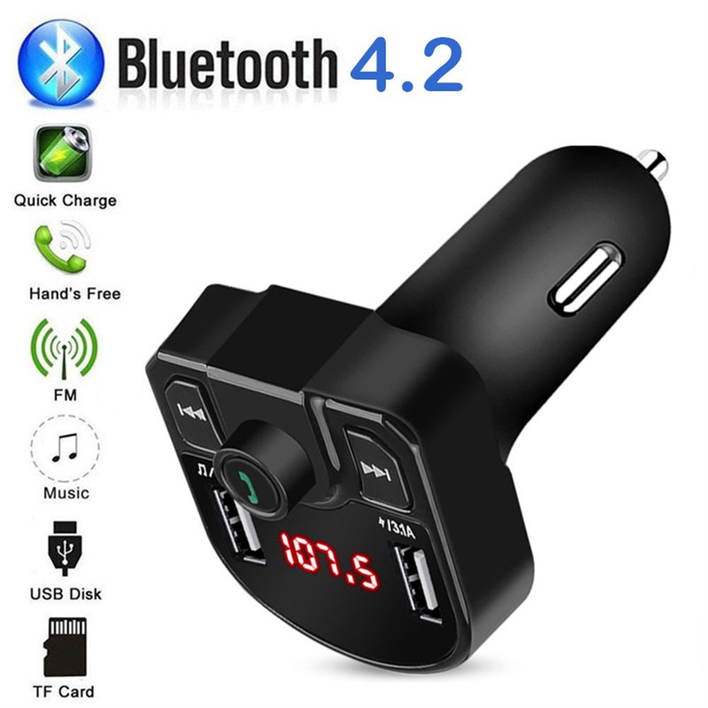 Car Fm Transmitter Bluetooth Hands-free Receiver Dual USB Fast - Premium Car Chargers from Rapidvehicles - Just $16.99! Shop now at Rapidvehicles