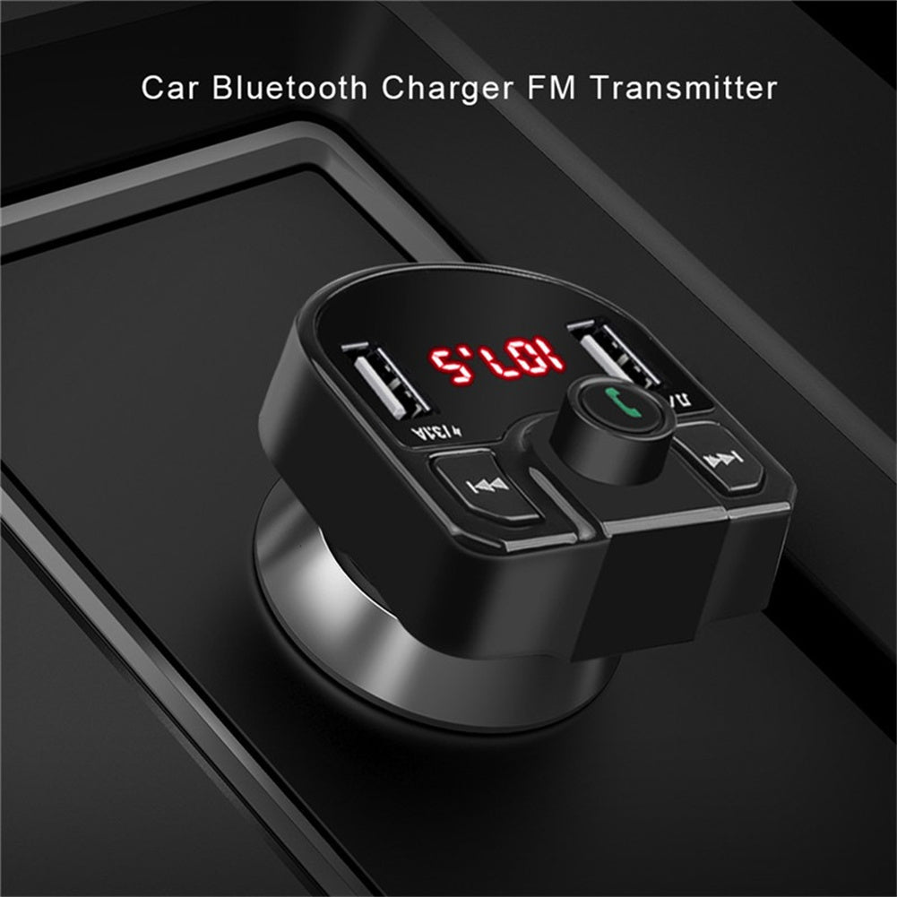 Car Fm Transmitter Bluetooth Hands-free Receiver Dual USB Fast Charger Black - Premium Car Chargers from Rapidvehicles - Just $15.99! Shop now at Rapidvehicles