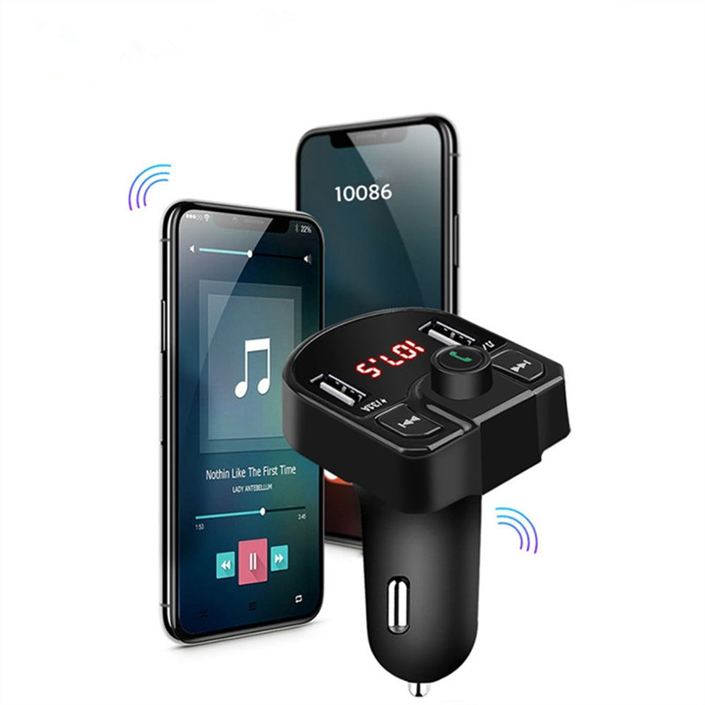 Car Fm Transmitter Bluetooth Hands-free Receiver Dual USB Fast Charger Black - Premium Car Chargers from Rapidvehicles - Just $15.99! Shop now at Rapidvehicles