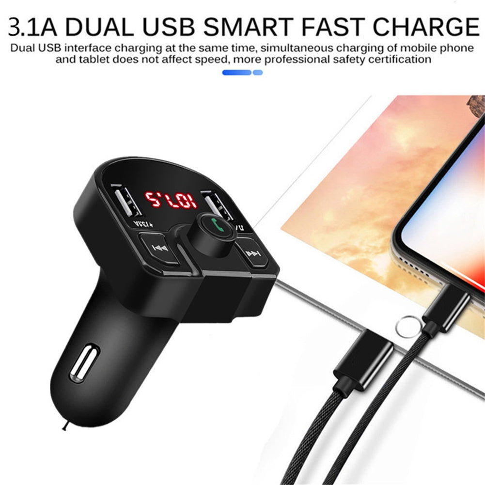 Car Fm Transmitter Bluetooth Hands-free Receiver Dual USB Fast - Premium Car Chargers from Rapidvehicles - Just $16.99! Shop now at Rapidvehicles