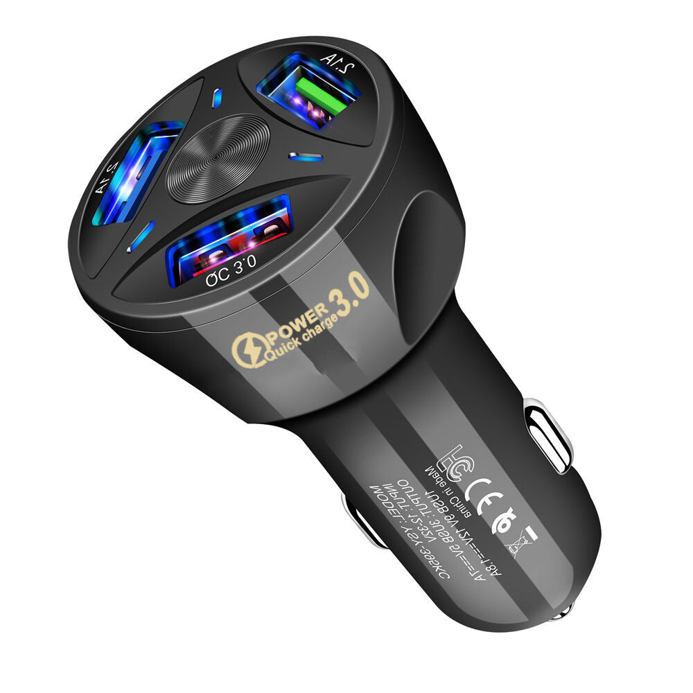 3-port Usb Car Fast Charger DC 12-24v Multi-port 1.1a/2a/2.1a Lighting Display White - Premium Car Chargers from Rapidvehicles - Just $12.99! Shop now at Rapidvehicles