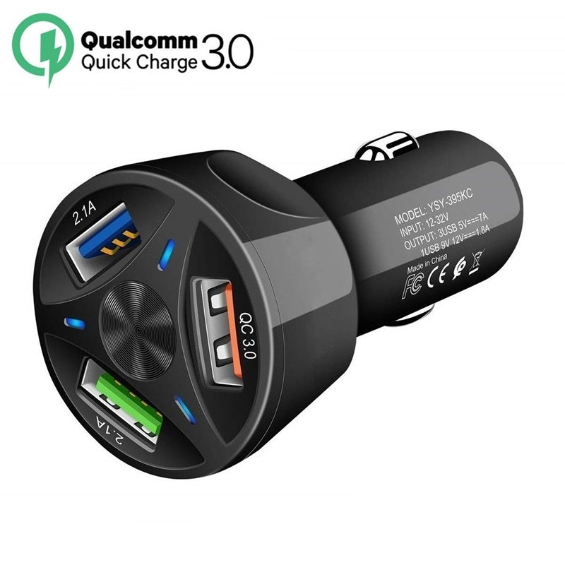 3-port Usb Car Fast Charger DC 12-24v Multi-port 1.1a/2a/2.1a - Premium Car Chargers from Rapidvehicles - Just $11.99! Shop now at Rapidvehicles