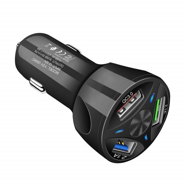 3-port Usb Car Fast Charger DC 12-24v Multi-port 1.1a/2a/2.1a - Premium Car Chargers from Rapidvehicles - Just $11.99! Shop now at Rapidvehicles