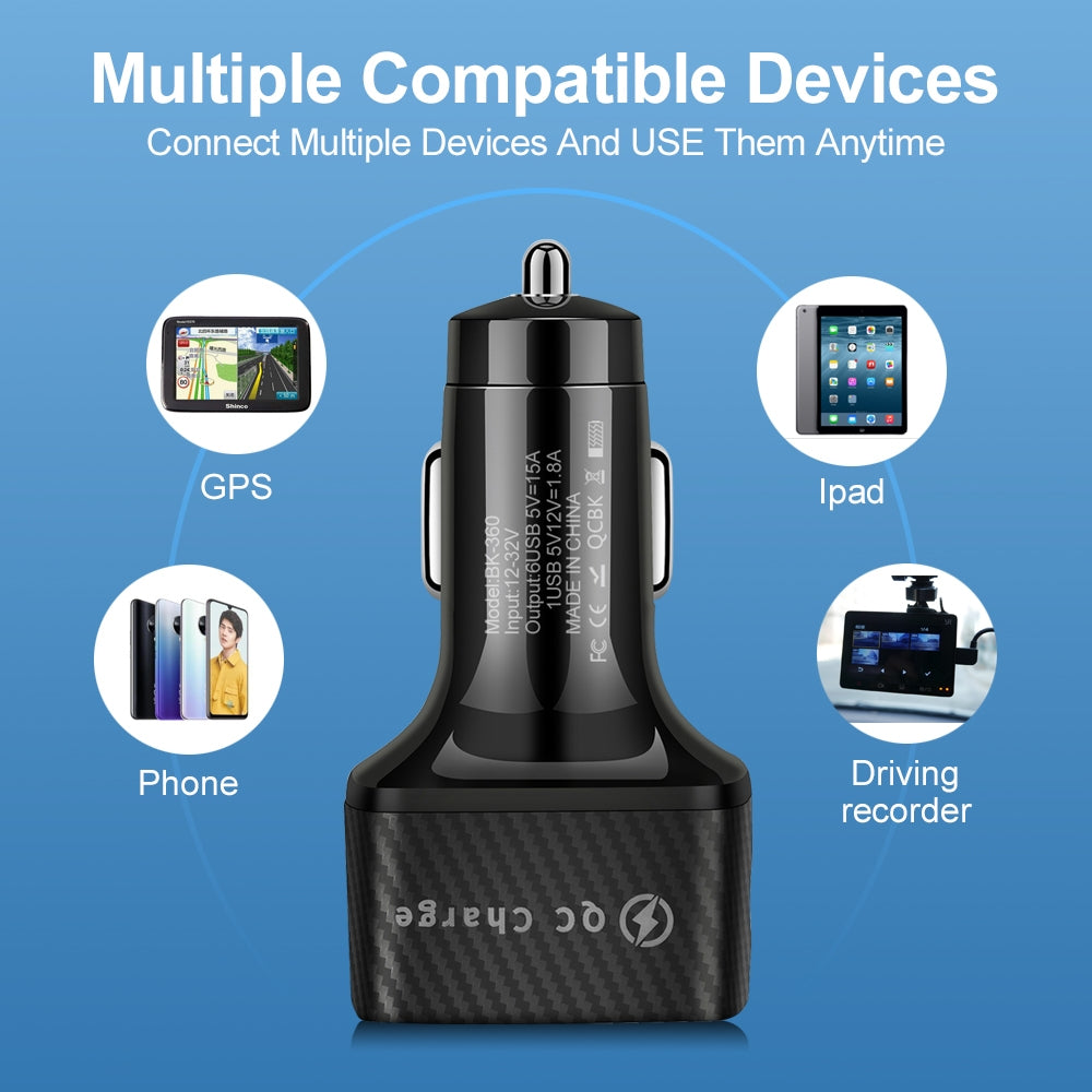 15a 6 Usb Car Charger Luminous Qc3.0 75w Fast Charging Phone - Premium Car Chargers from Rapidvehicles - Just $14.99! Shop now at Rapidvehicles