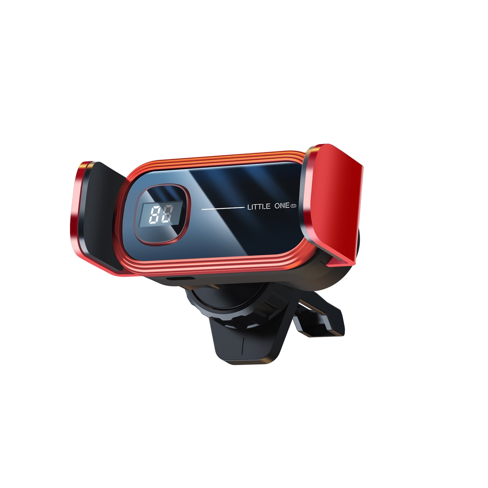 Smart Electric Locking Car Phone Holder 360-degree Rotation Digital Display Air Vent Clip Phone Stand Mount Bracket Red - Air Outlet - Premium Car Mounts & Holders from Rapidvehicles - Just $29.99! Shop now at Rapidvehicles