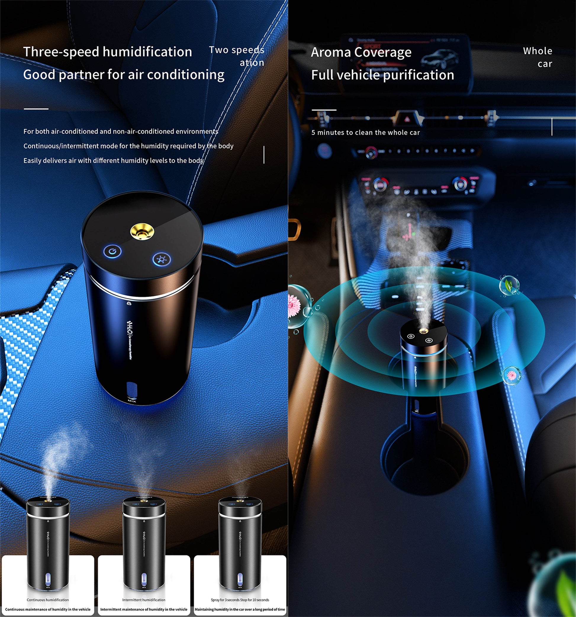 M6 Car Air Humidifier Smart Essential Oils Diffuser 300ml - Premium Other Car Electronics from Rapidvehicles - Just $56.99! Shop now at Rapidvehicles