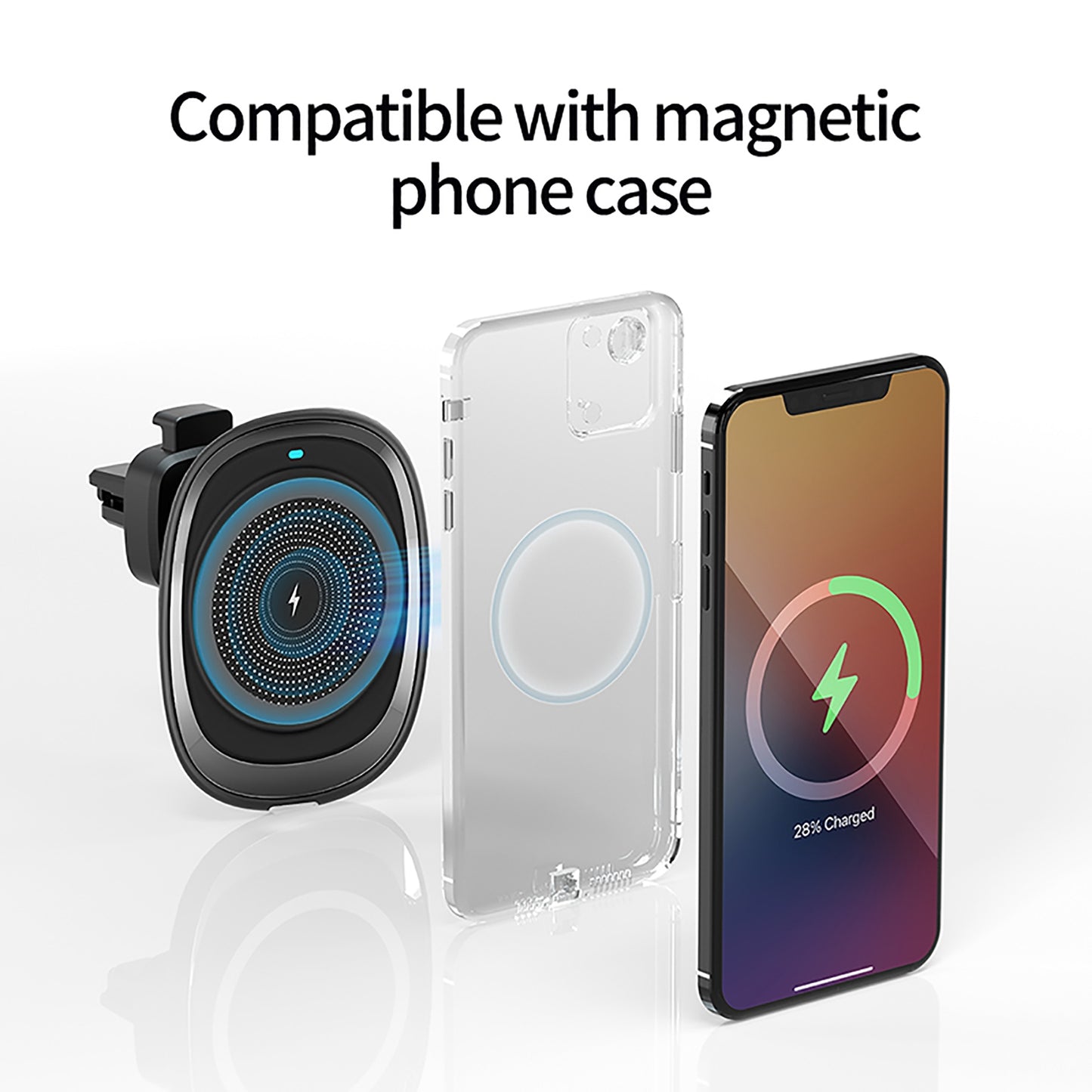 15w Magnetic Wireless Car Charger Fast Charging Air Vent Phone - Premium Car Mounts & Holders from Rapidvehicles - Just $46.99! Shop now at Rapidvehicles