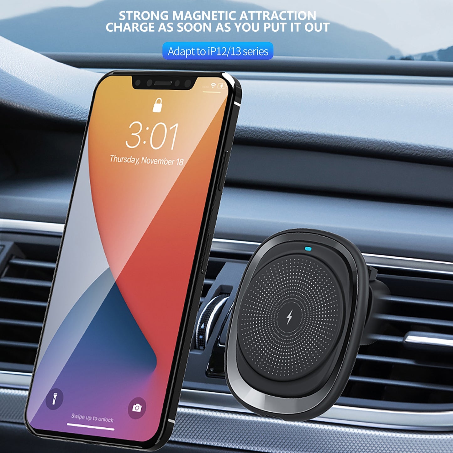 15w Magnetic Wireless Car Charger Fast Charging Air Vent Phone - Premium Car Mounts & Holders from Rapidvehicles - Just $46.99! Shop now at Rapidvehicles