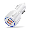 Quick Charge Qc3.0 Dual Usb Car Charger Universal Double Usb Fast Charging 12v 24v Smart Adapter White - Premium Car Chargers from Rapidvehicles - Just $11.99! Shop now at Rapidvehicles