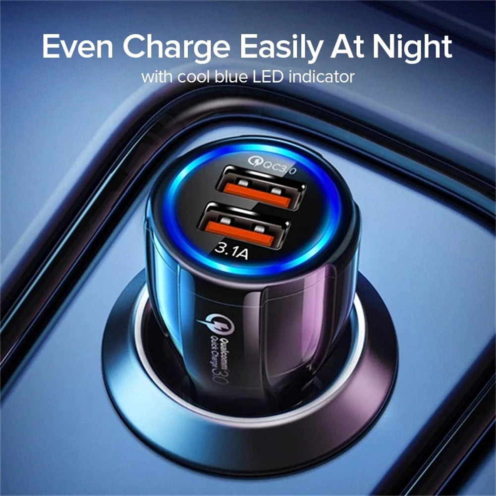 Quick Charge Qc3.0 Dual Usb Car Charger Universal Double Usb Fast Charging 12v 24v Smart Adapter White - Premium Car Chargers from Rapidvehicles - Just $11.99! Shop now at Rapidvehicles