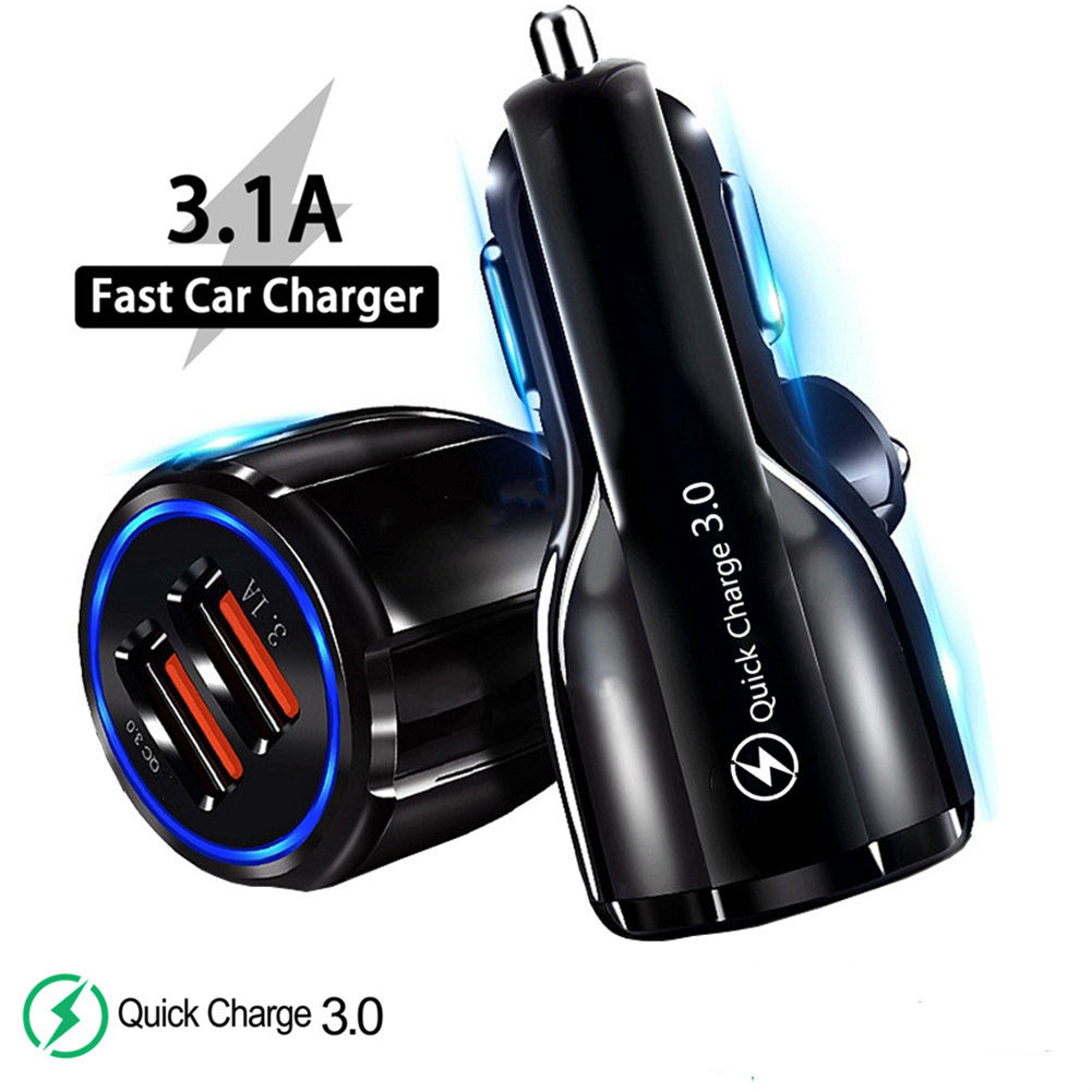 Quick Charge Qc3.0 Dual Usb Car Charger Universal Double Usb Fast Charging 12v 24v Smart Adapter White - Premium Car Chargers from Rapidvehicles - Just $11.99! Shop now at Rapidvehicles