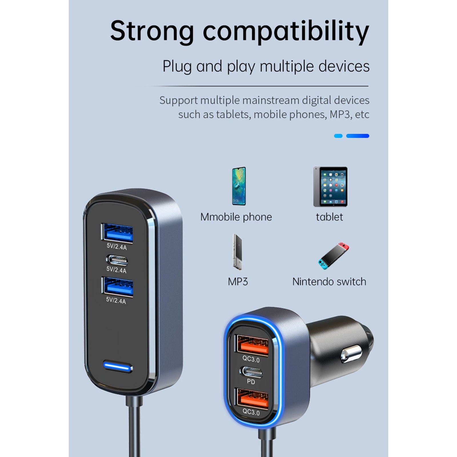 Sc05 Car Charger 65.5w High-power Pd/qc3.0 Fast Charging Voltage - Premium Car Chargers from Rapidvehicles - Just $46.99! Shop now at Rapidvehicles