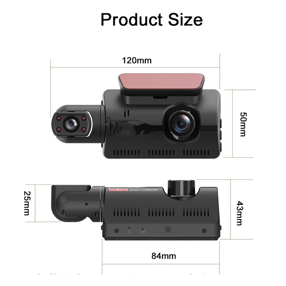 Dual Lens Car Video Recorder HD 1080P Dash Cam 3.0 Inch Ips Camera Night Vision G Sensor - Premium Car Rear View Camera from Rapidvehicles - Just $42.06! Shop now at Rapidvehicles