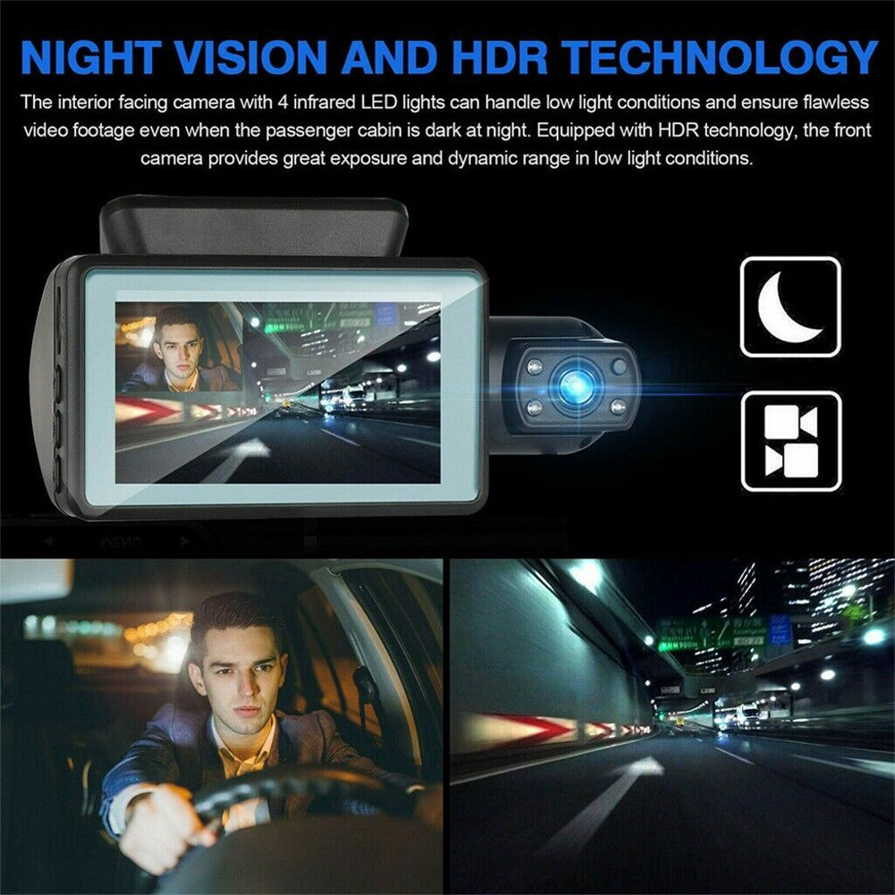 Dual Lens Car Video Recorder HD 1080P Dash Cam 3.0 Inch Ips Camera Night Vision G Sensor - Premium Car Rear View Camera from Rapidvehicles - Just $42.06! Shop now at Rapidvehicles