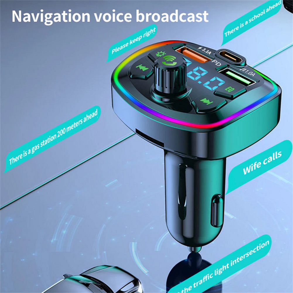 Car Bluetooth FM Transmitter Led Backlight Mp3 Player Hands Free Kit Dual Usb Adapter Fast Charger Q7 - Premium Car Chargers from Rapidvehicles - Just $16.99! Shop now at Rapidvehicles