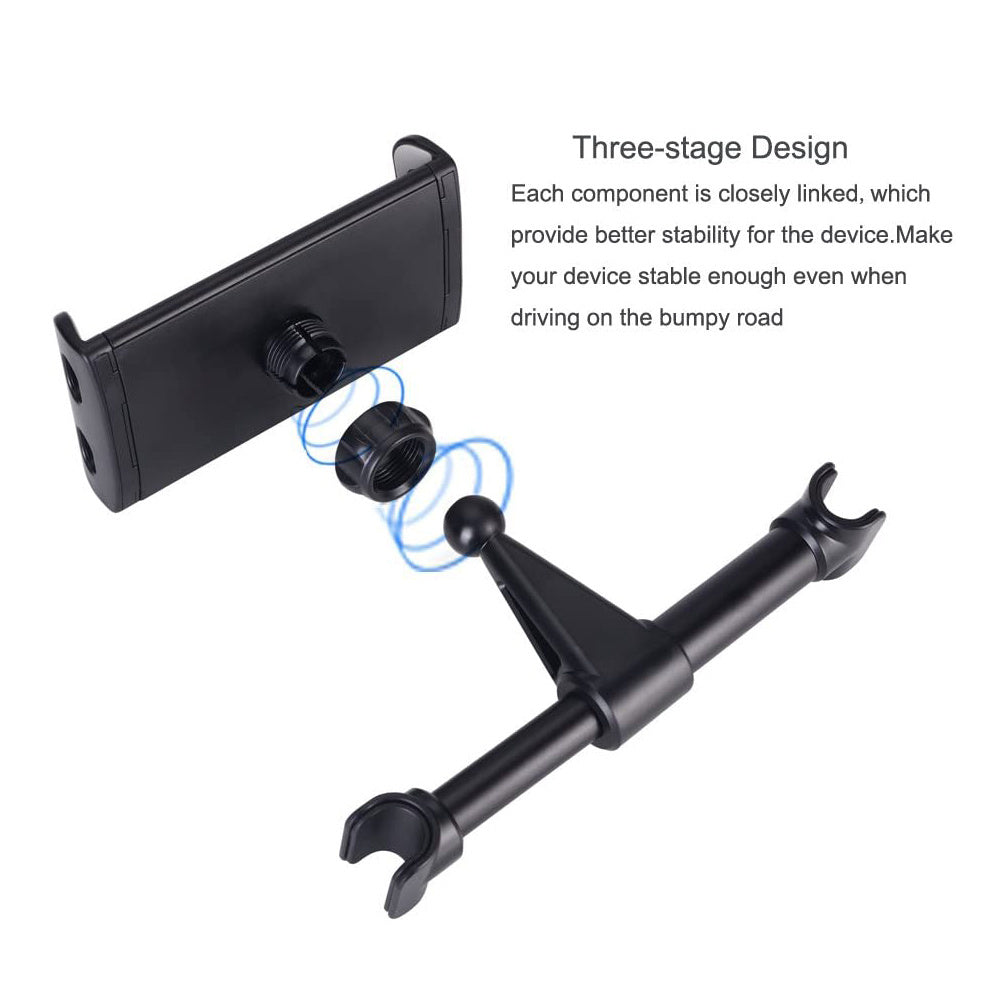 Car Rear Seat Headrest Bracket 360 Degree Rotation Adjustable Width Phone Holder Compatible For Ipad Tablet 4-11 Inch black - Premium Car Mounts & Holders from Rapidvehicles - Just $20.99! Shop now at Rapidvehicles