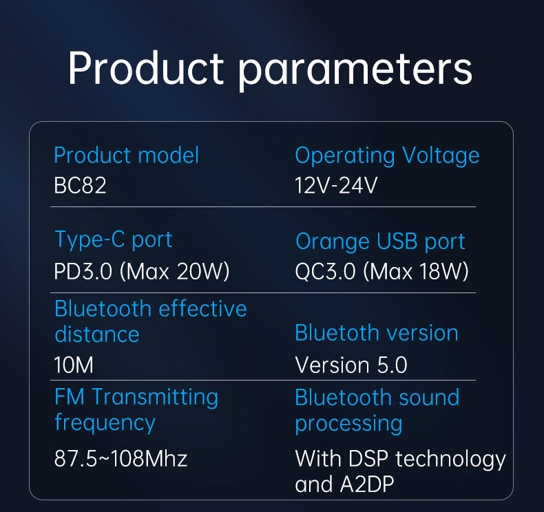 Bc82 Bluetooth 5.0 Car Kit Handsfree Fm Transmitter Receiver Dual - Premium Car Chargers from Rapidvehicles - Just $40.99! Shop now at Rapidvehicles