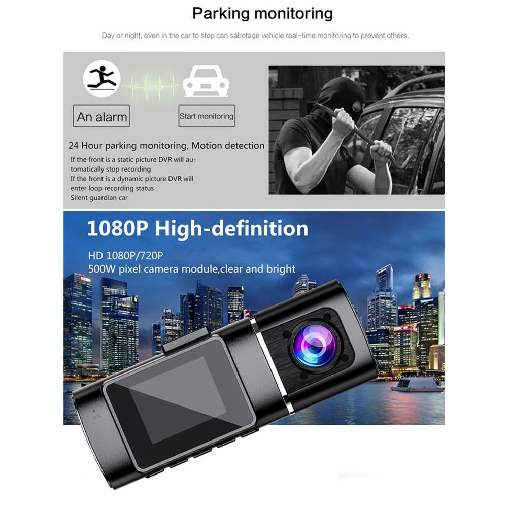 Dual Camera Car Dash Cam Full Hd 1080p Video Recorder Front Interior Cabin Cameras Night Vision Car Dvr Black - Premium Car Rear View Camera from Rapidvehicles - Just $68.99! Shop now at Rapidvehicles