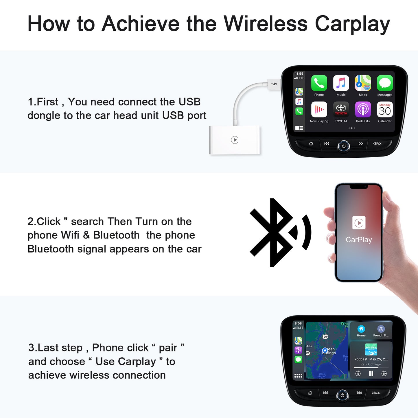 Usb Type C Adapter Wired to Wireless for Carplay Adapter Wifi - Premium Other Car Electronics from Rapidvehicles - Just $83.99! Shop now at Rapidvehicles