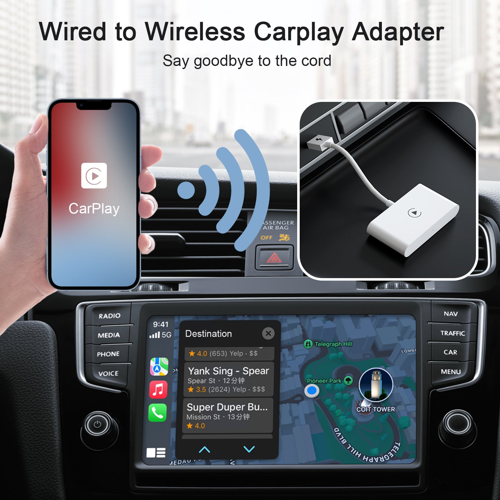 Usb Type C Adapter Wired to Wireless for Carplay Adapter Wifi - Premium Other Car Electronics from Rapidvehicles - Just $83.99! Shop now at Rapidvehicles