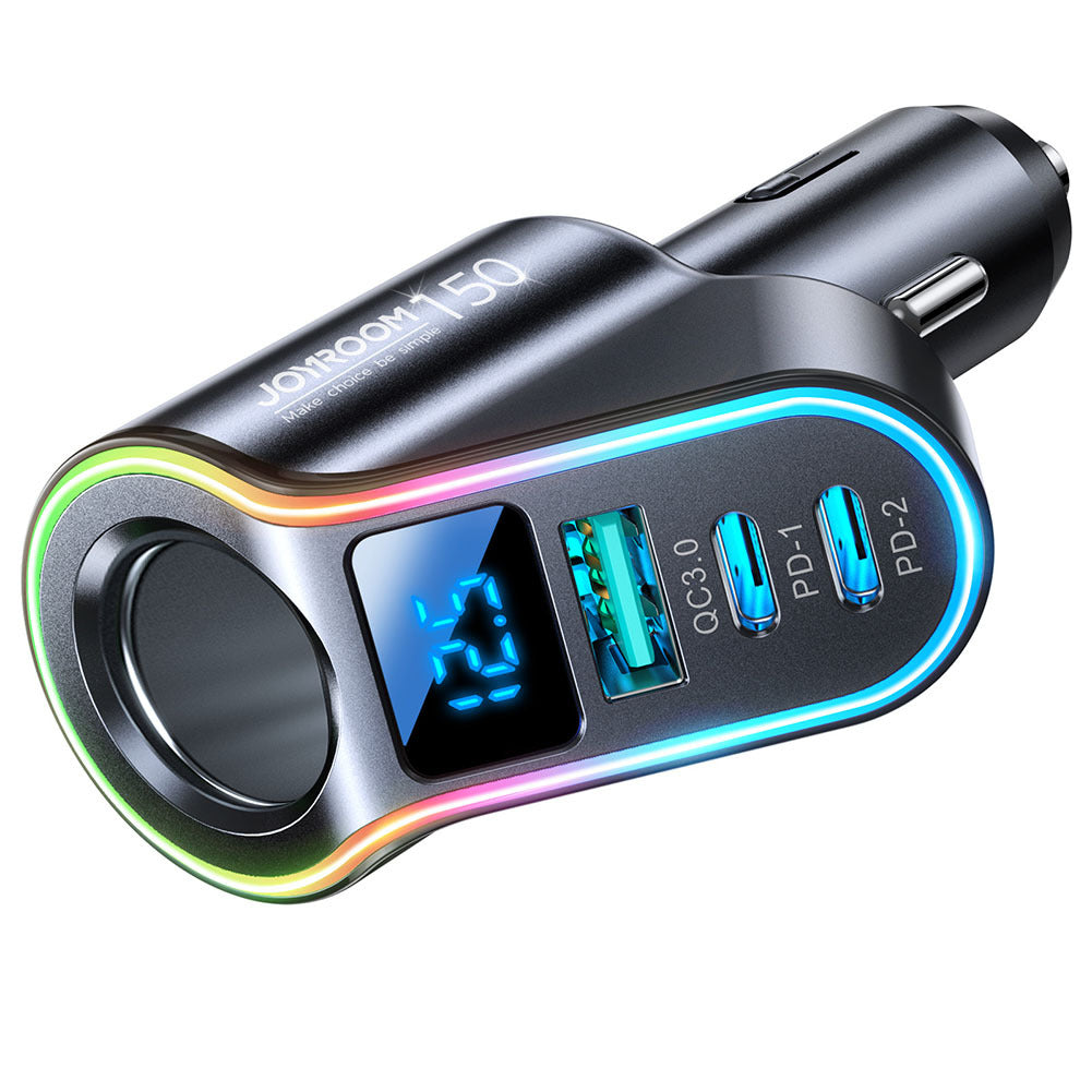 4-in-1 Cigarette Lighter Car Charger 150w High Power Led Digital Display Fast Charging Adapter Black - Premium Car Chargers from Rapidvehicles - Just $31.99! Shop now at Rapidvehicles