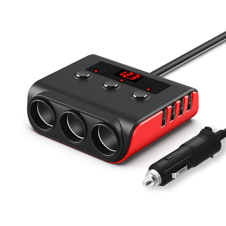 120w Car Cigarette Lighter Adapter Quick Charge 3.0 12v/24v 3 Outlet Power Splitter Dc Outlet With 8.5a 4 Usb Ports black red - Premium Car Chargers from Rapidvehicles - Just $29.99! Shop now at Rapidvehicles