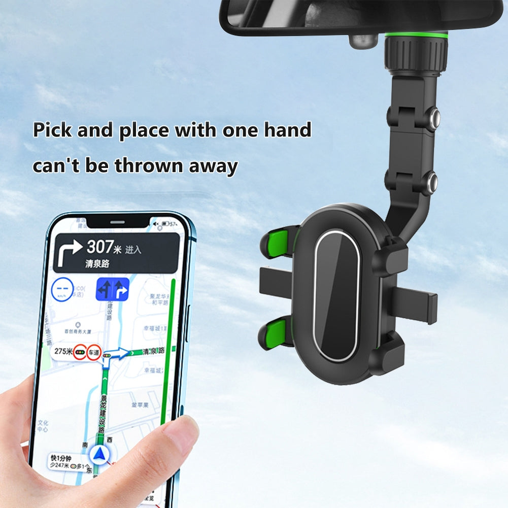 Car Phone Holder Rearview Mirror Hanging Clip Stand 960 Degree Rotatable Bracket Compatible For Iphone grey - Premium Car Mounts & Holders from Rapidvehicles - Just $17.99! Shop now at Rapidvehicles