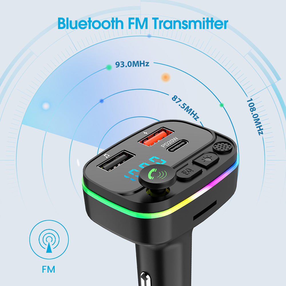 Car Bluetooth-compatible Fm Transmitter Mp3 Player Handsfree Kit Dual Usb Adapter Pd20w Fast Charger B2 Led Backlight black - Premium Car Chargers from Rapidvehicles - Just $15.99! Shop now at Rapidvehicles