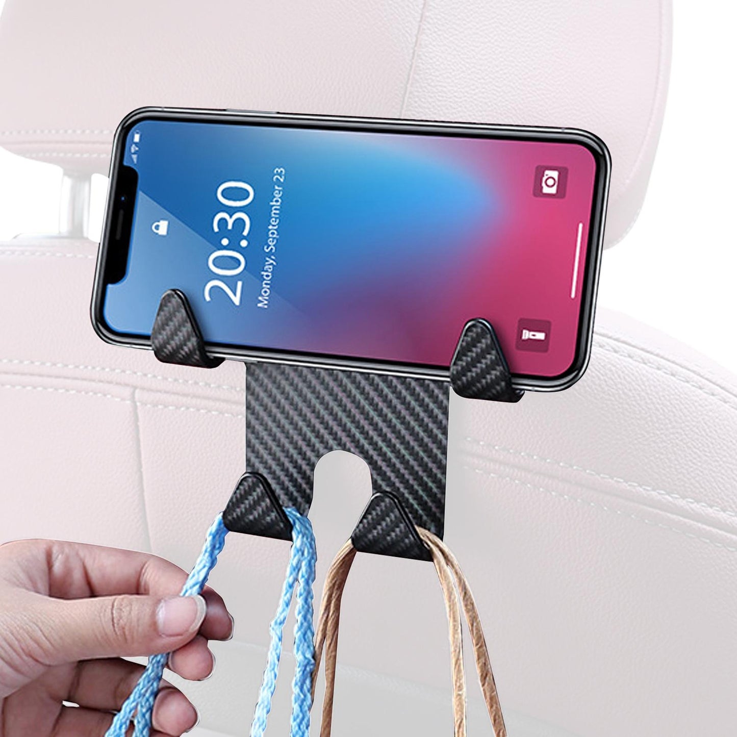 Car Headrest Hook Phone Holder Inner Rear Mount Seat Back Hanger - Premium Car Mounts & Holders from Rapidvehicles - Just $9.99! Shop now at Rapidvehicles