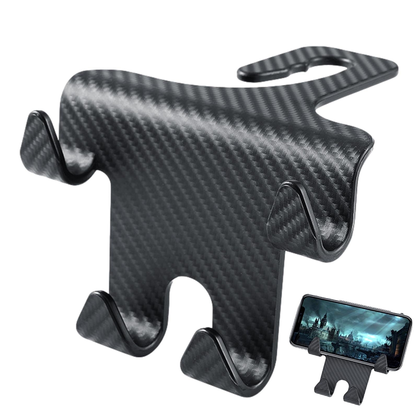 Car Headrest Hook Phone Holder Inner Rear Mount Seat Back Hanger Multi-functional Clips Bracket For Bags Hats black - Premium Car Mounts & Holders from Rapidvehicles - Just $16.99! Shop now at Rapidvehicles