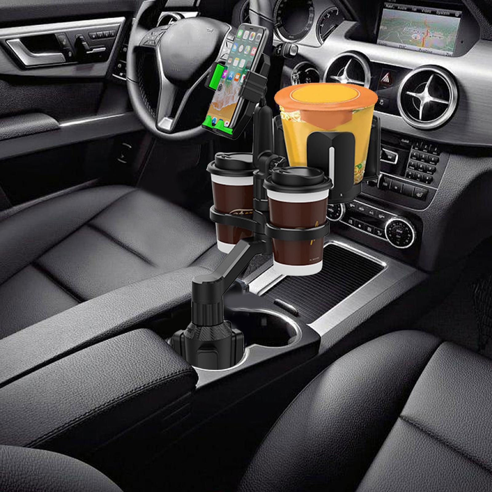 Car Cup Holder Expander Tray For Foods Beverage Coffee Multi-functional Mobile Navigation Bracket Dining Table D04 gray - Premium Car Mounts & Holders from Rapidvehicles - Just $45.99! Shop now at Rapidvehicles