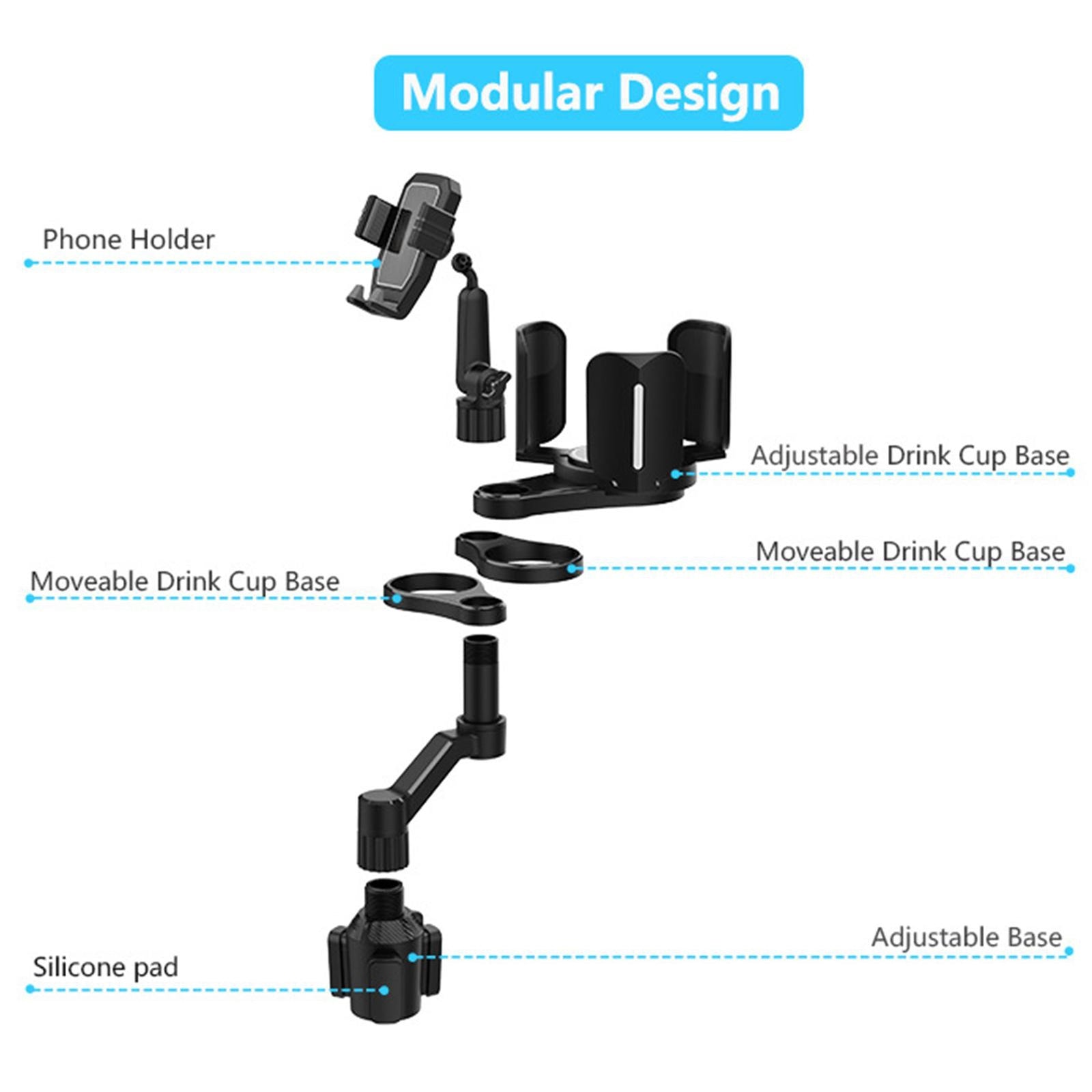 Car Cup Holder Expander Tray For Foods Beverage Coffee Multi-functional Mobile Navigation Bracket Dining Table D04 green - Premium Car Mounts & Holders from Rapidvehicles - Just $45.99! Shop now at Rapidvehicles