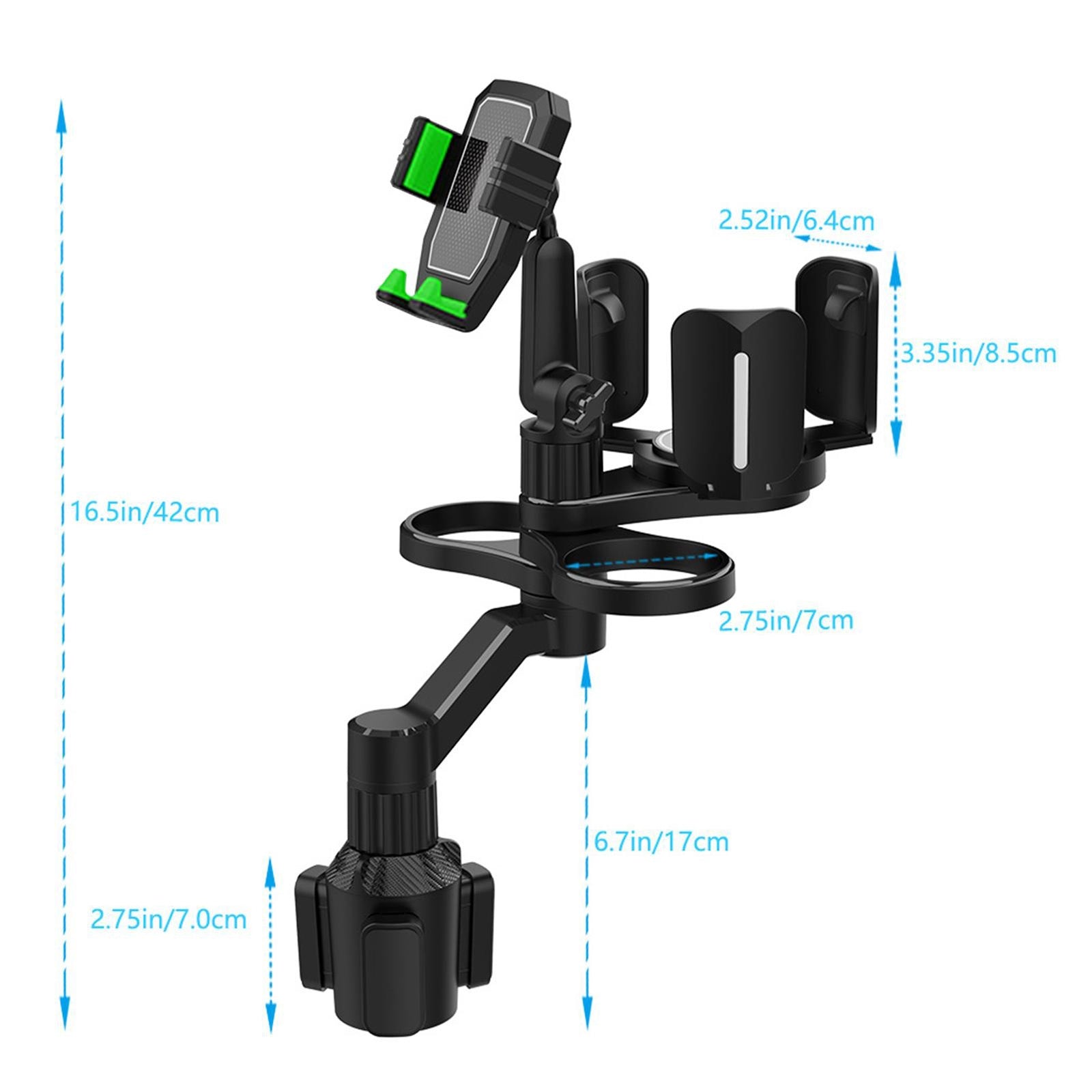 Car Cup Holder Expander Tray For Foods Beverage Coffee Multi-functional Mobile Navigation Bracket Dining Table D04 green - Premium Car Mounts & Holders from Rapidvehicles - Just $45.99! Shop now at Rapidvehicles