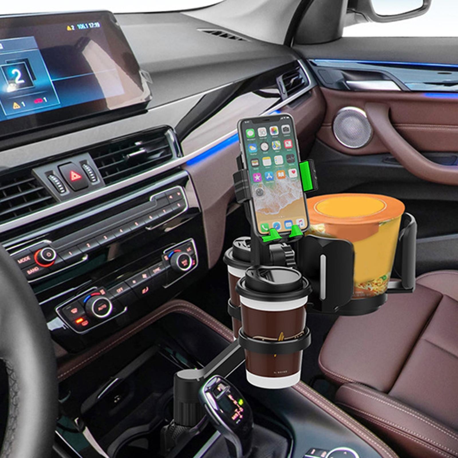 Car Cup Holder Expander Tray For Foods Beverage Coffee Multi-functional Mobile Navigation Bracket Dining Table D04 green - Premium Car Mounts & Holders from Rapidvehicles - Just $45.99! Shop now at Rapidvehicles