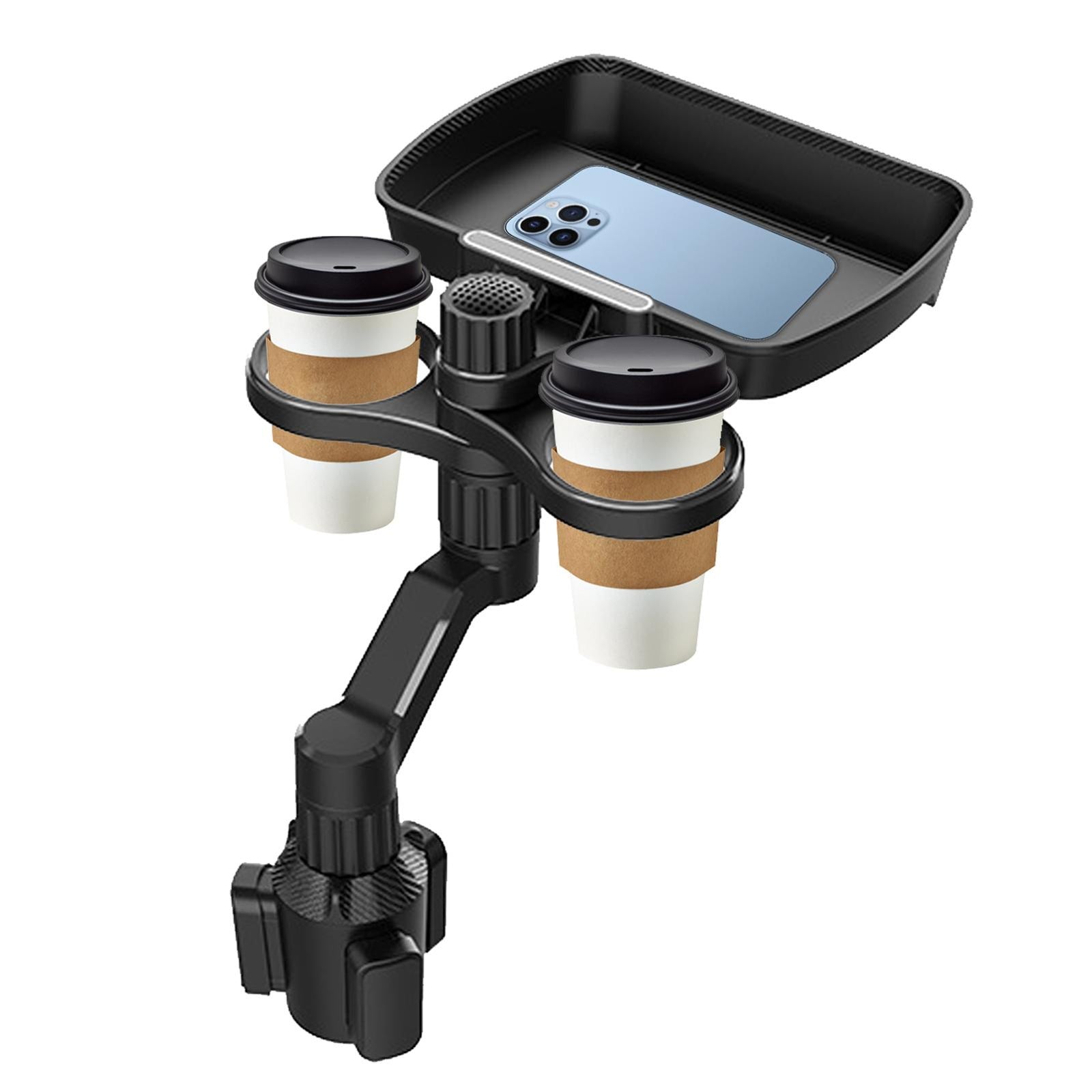 Car Cup Holder 360-degree Rotating Plate Tray Beverage Coffee Dining Rack Extender Small Mobile Phone Bracket black D05 - Premium Car Mounts & Holders from Rapidvehicles - Just $40.99! Shop now at Rapidvehicles