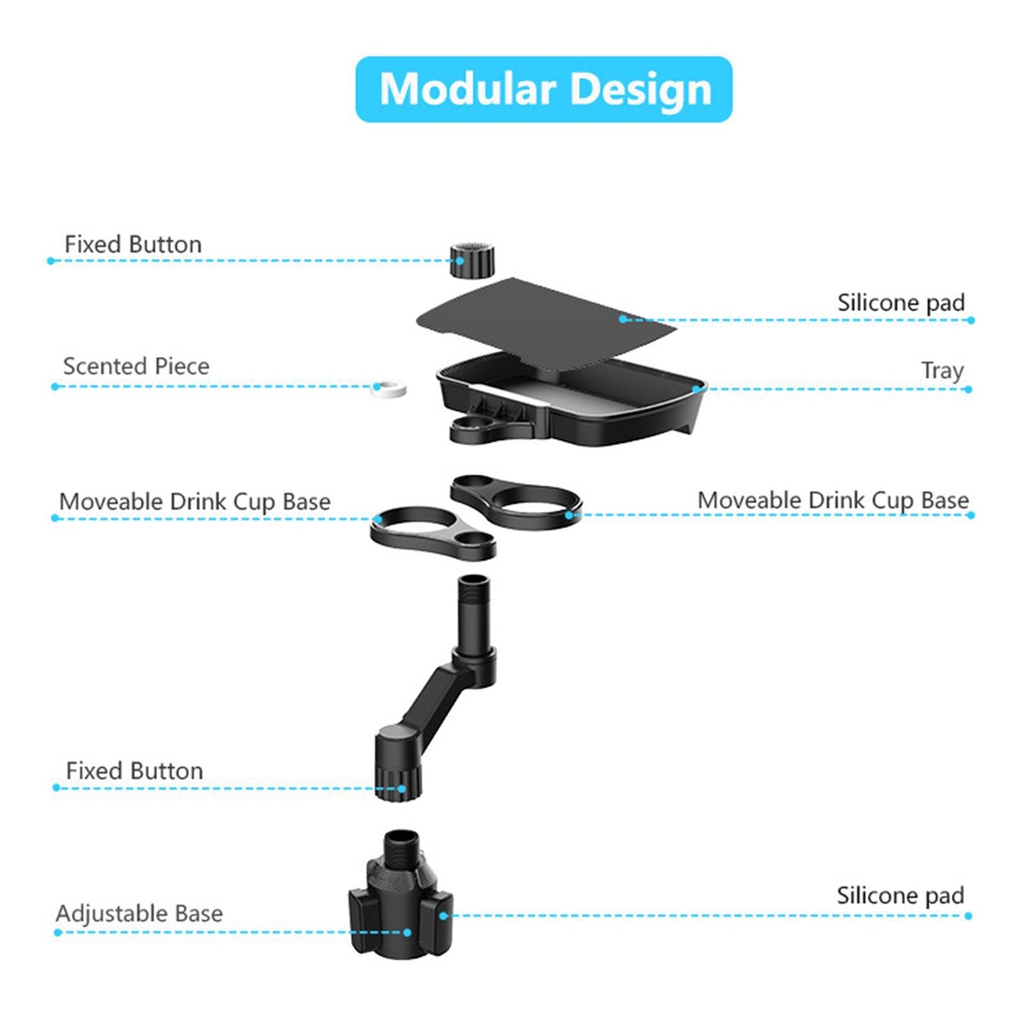 Car Cup Holder 360-degree Rotating Plate Tray Beverage Coffee - Premium Car Mounts & Holders from Rapidvehicles - Just $49.99! Shop now at Rapidvehicles