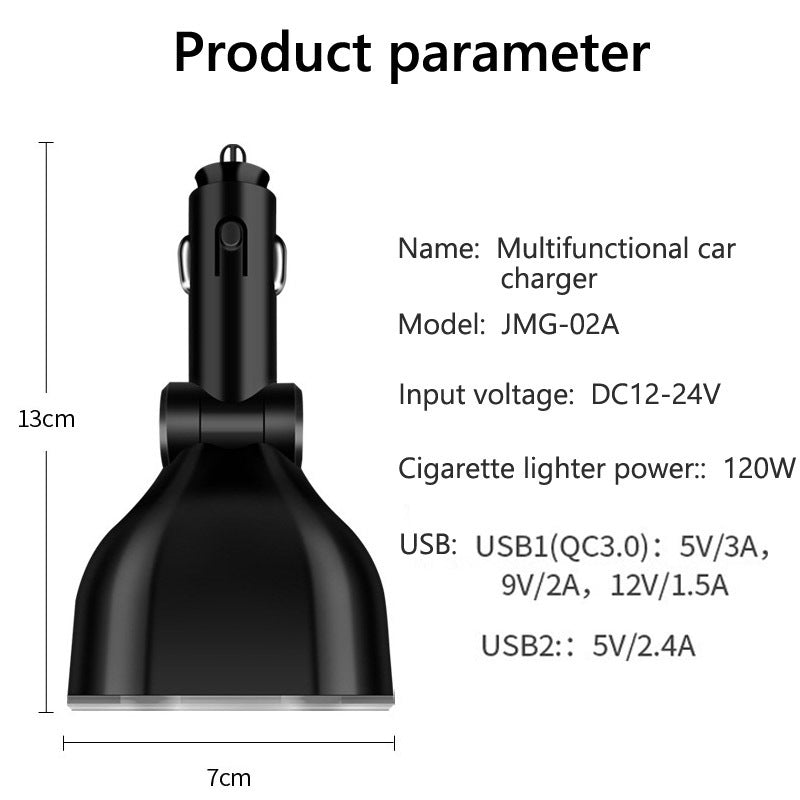 Car Cigarette Lighter Socket Qc3.0 Digital Display Usb Dual Port - Premium Car Chargers from Rapidvehicles - Just $23.99! Shop now at Rapidvehicles