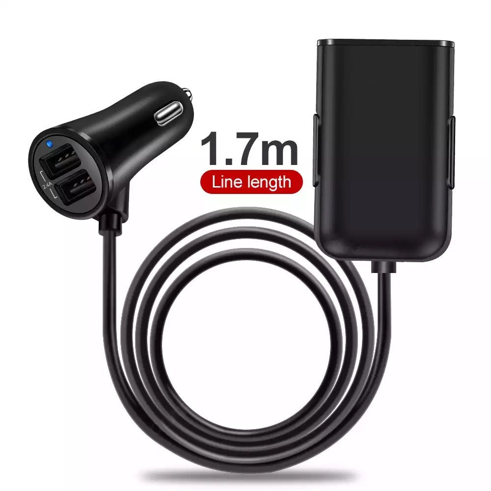 40w 8a Qc3.0 Fast Car Charger 1 To 4 Front Rear Seat Quick Charging Adapter 4 Usb Multi-port Charge With Cable White - Premium Car Chargers from Rapidvehicles - Just $18.99! Shop now at Rapidvehicles