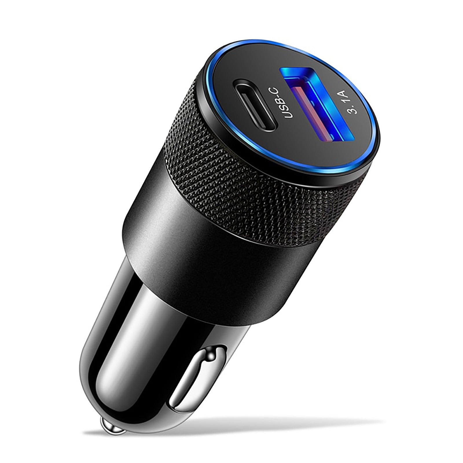 3.1A USB+PD Car Charger 1 To 2 Threaded Plug Mini Portable Multi-Functional Type-C Charger For Mobile Phones black - Premium Car Chargers from Rapidvehicles - Just $11.99! Shop now at Rapidvehicles