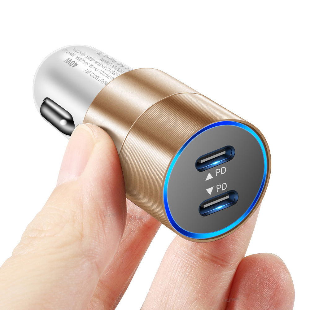 40w Quick Charger Type C Dual Port Fast Charging Station Double - Premium Car Chargers from Rapidvehicles - Just $13.49! Shop now at Rapidvehicles