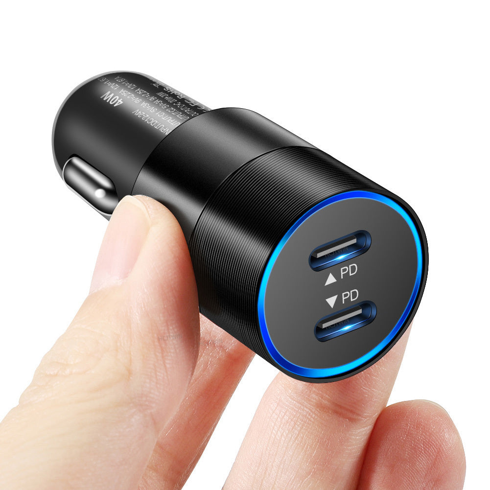 40w Quick Charger Type C Dual Port Fast Charging Station Double - Premium Car Chargers from Rapidvehicles - Just $13.49! Shop now at Rapidvehicles