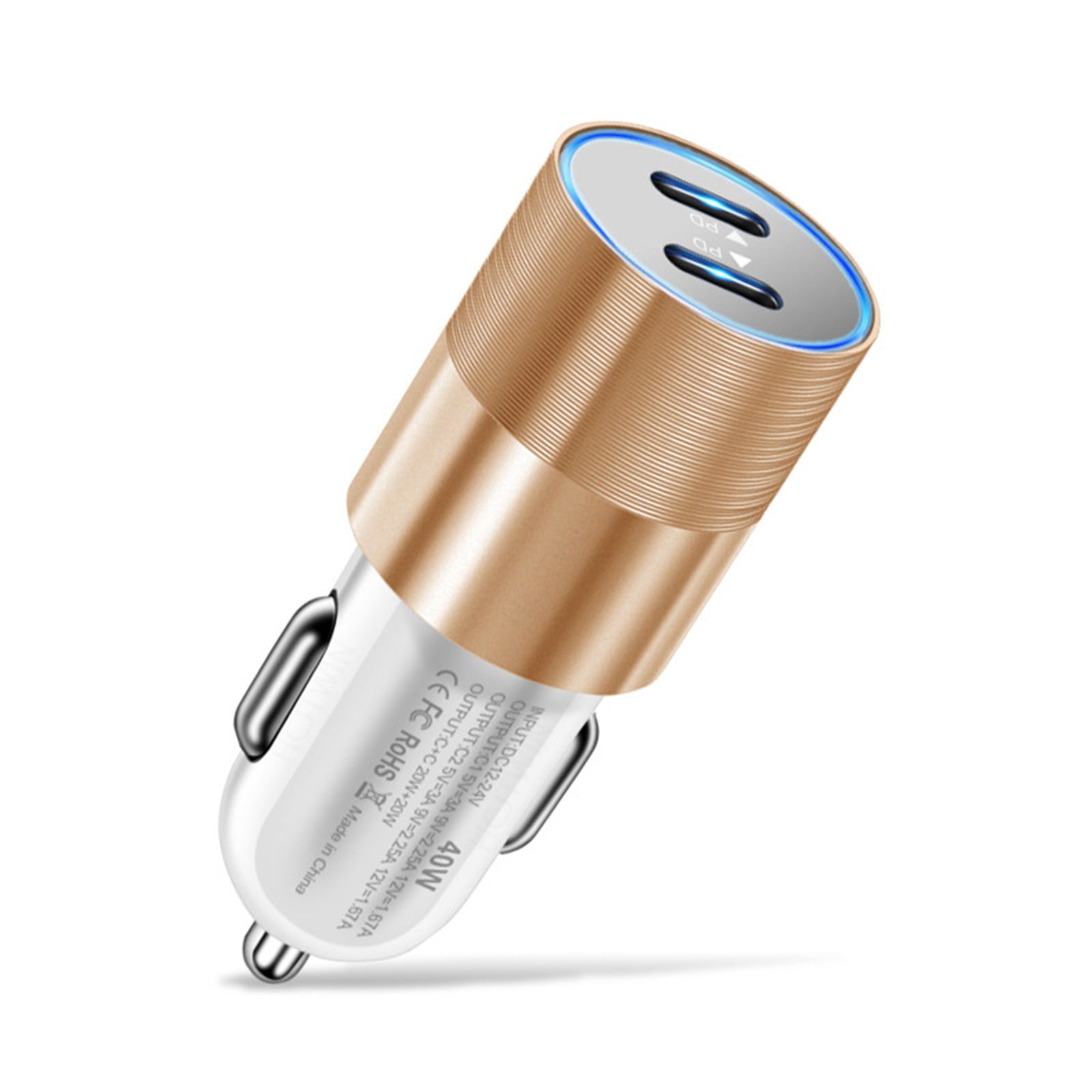 40w Quick Charger Type C Dual Port Fast Charging Station Double Pd Charger Compatible For Iphone 13 12 11 white gold - Premium Car Chargers from Rapidvehicles - Just $13.99! Shop now at Rapidvehicles