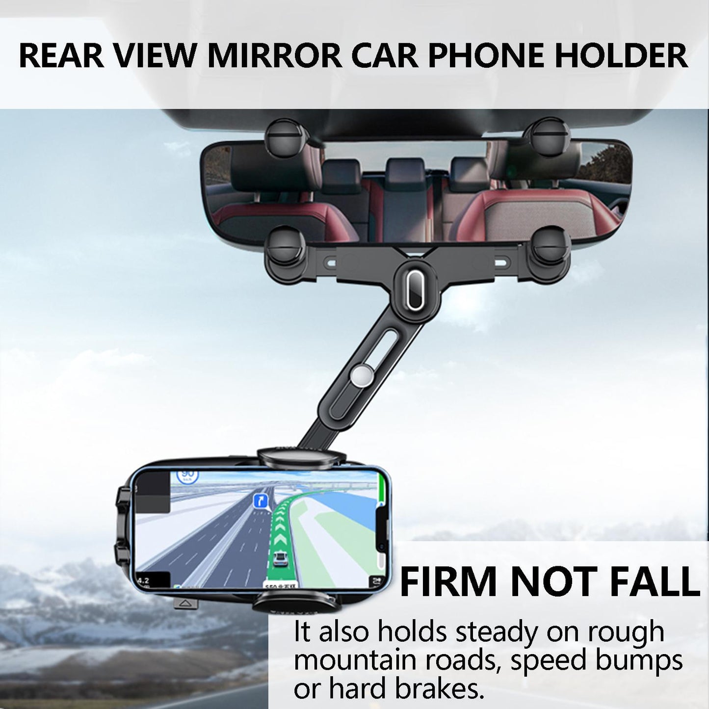 Rearview Mirror Phone Holder Mount For Car Multi-directional - Premium Car Mounts & Holders from Rapidvehicles - Just $29.99! Shop now at Rapidvehicles