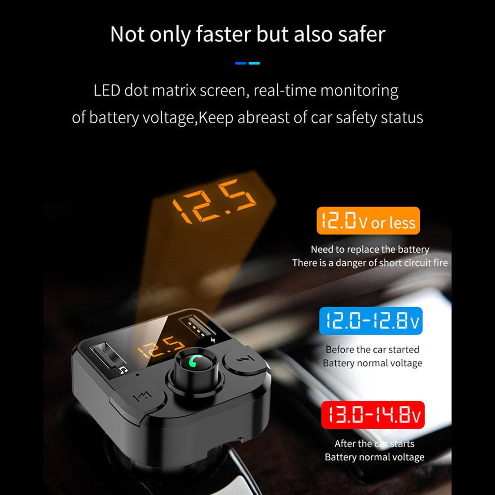 FM Transmitter MP3 Music Player Car Kit BT36B LED Digital Display Wireless Multi-functional Quick Charging Adapter black - Premium Car Chargers from Rapidvehicles - Just $19.99! Shop now at Rapidvehicles