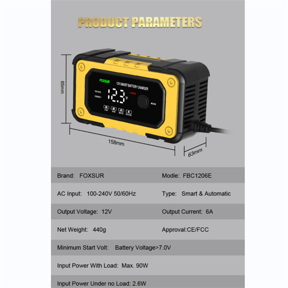 Car Battery Charger With Alligator Clips 12V Battery Charger Battery Maintainer For Automotive Motorcycles U.S. regulations - Premium Motorcycle Accessories from Rapidvehicles - Just $37.99! Shop now at Rapidvehicles